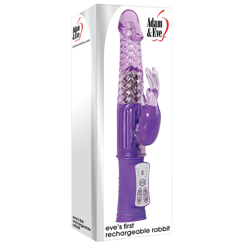 Adam & Eve's First Rechargeable Rabbit-Purple 9"